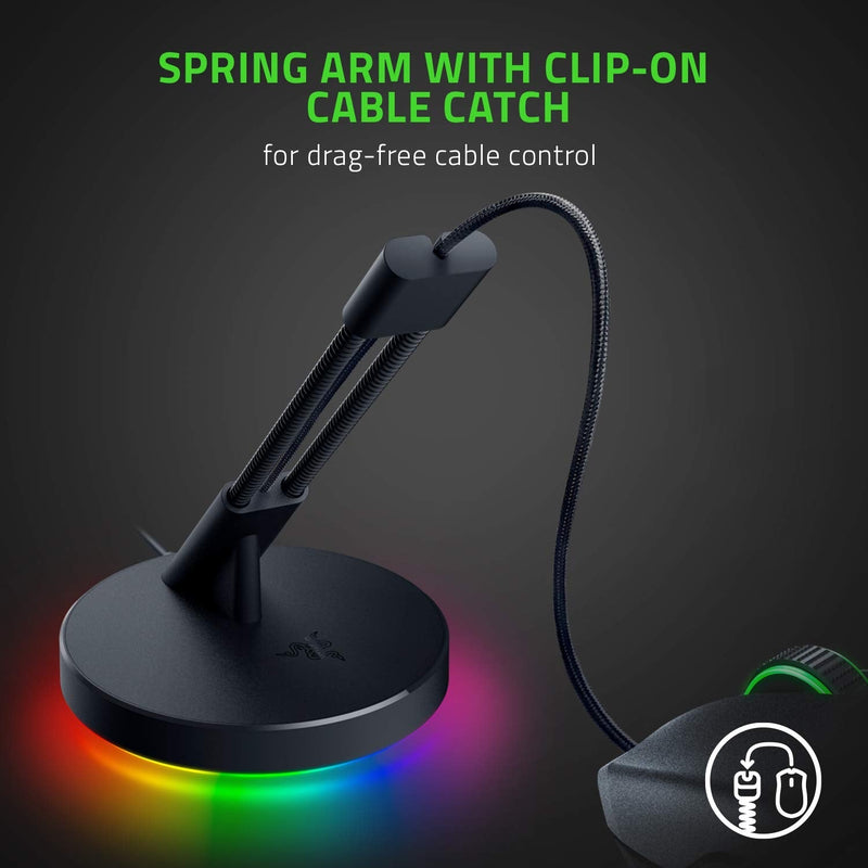 Razer Gaming Mouse Bungee V3 Chroma: Drag-Free Wired Mouse Support - for Esports-Level Performance - Weighted Base - Anti-Slip Feet - Classic Black, RC21-01520100-R3U1