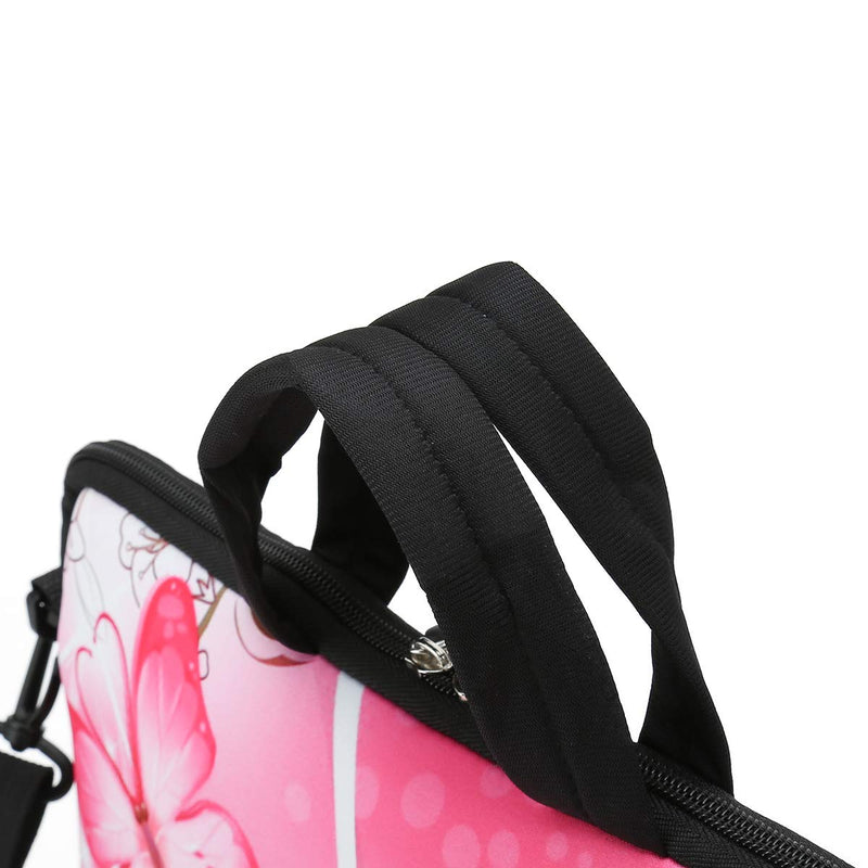 RICHEN 9.7 10 10.1 10.2 inches Messenger Bag Carrying Case Sleeve with Handle Accessory Pocket Fits 7 to 10-Inch Laptops/Notebook/ebooks/Kids tablet/Pad (7-10.2 inch, Pink Butterfly) 7-10.2 inch