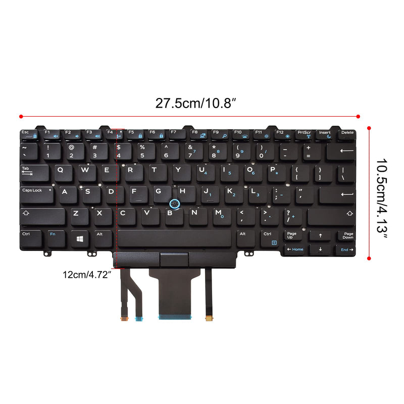 SUNMALL Backlit Keyboard Replacement Compatible with Dell Education（Latitude ） E5450 E5470 E5480 E7450 P40G E7470 E7480,Latitude 14 5480 5488 5490 5491 7480 7490 with Pointer US Layout