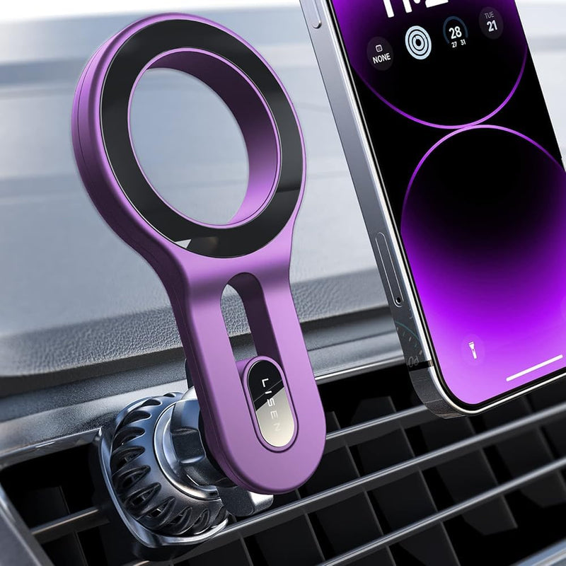 LISEN for MagSafe Car Mount [Black and Purple] Magnetic Phone Holders for Car Air Vent Phone Mount [Ultra-Magnetic] Cell Phone Holder Car Accessories for Men Women fit iPhone 17 16 15 14 Pro Max