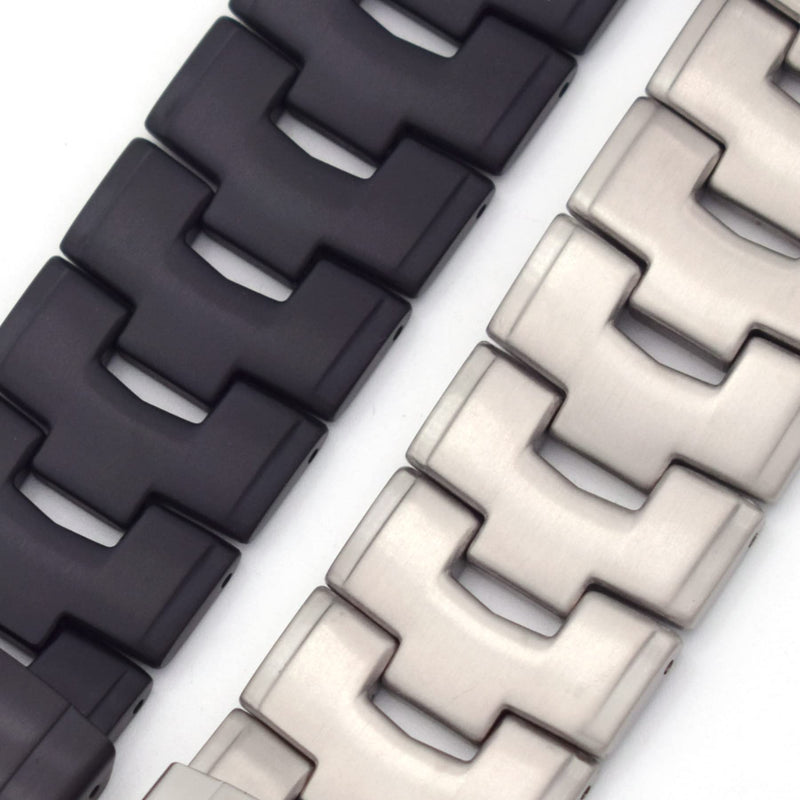 THEAGE Fenix 7X/6X/5X Plus Band, 26mm Titanium Metal Quick Release Easy Fit Watch Strap with Double Button Clasp Compatible for Garmin Fenix 7X/6X Pro/5X/5X Plus/3/3HR Smartwatch Black