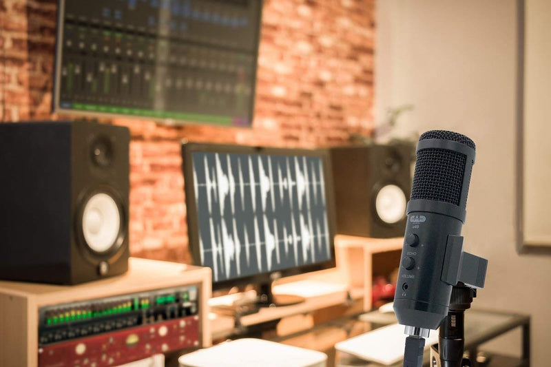 [AUSTRALIA] - CAD Audio U49 USB Large Format Side Address Studio Microphone with Headphone Monitor and Echo,Black 