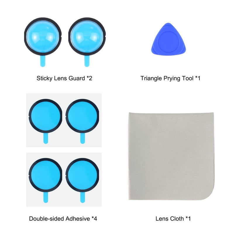PULUZ Compatible for Insta360 X3 Sticky Lens Guards PC Protective Cover Cap for Insta 360 X3 Waterproof 360 Action Camera Accessories Insta360 X3 PC