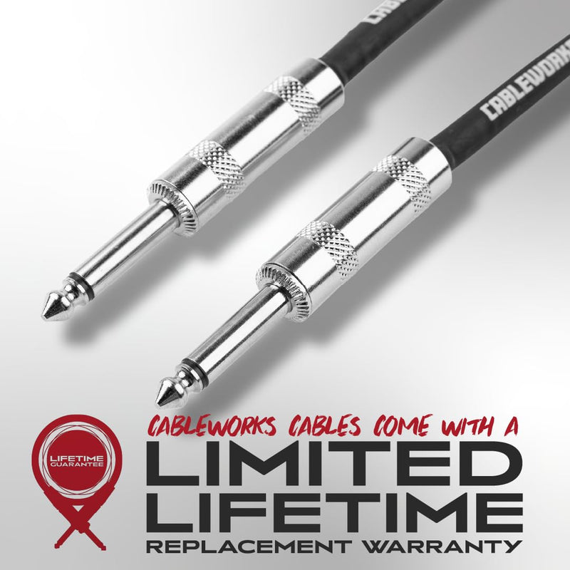 Cableworks by Gator Cases Backline Series 20 Ft Straight to Straight Guitar Instrument Cable (GCWB-INS-20) 20 Feet