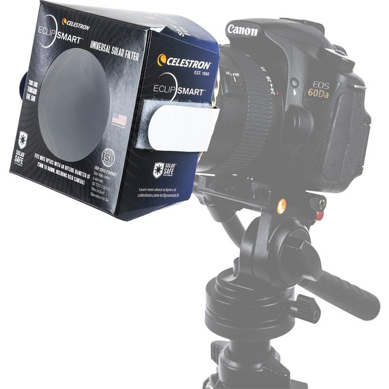 Celestron – EclipSmart Safe Solar Eclipse Telescope and Camera Filter – Meets ISO 12312-2:2015(E) Standards – Works with Your Telescope, Spotting Scope, or DSLR Camera – Observe + Photograph Eclipses Camera Lens Filters
