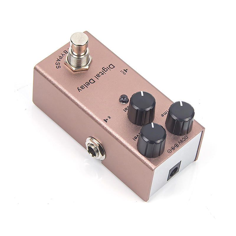 Digital Delay Electric Guitar Effects Pedal - Mini Size, True Bypass, Noise Reduction, Aluminum Alloy, 9V DC Power, 20ms-600ms Delay