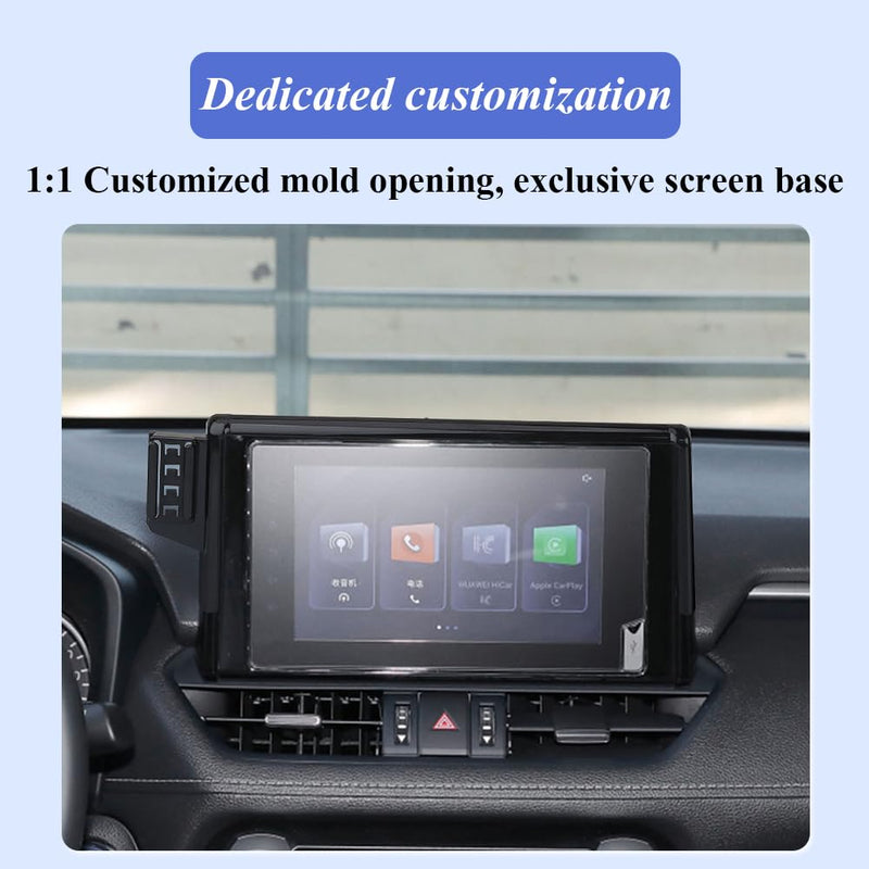 Car Phone Holder for Toyota RAV4 2019-2024 7/8/9-inch Screen | [Not Fit 10.5-inch Screen], Auto Accessories Auto Lock Hands Free Cell Phone Mount Car fits for iPhone & All Smartphones For 2019-2024 RAV4 (7/8/9" Screen)