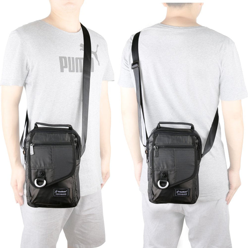 Vertical Messenger Bag, Crossbody Bag, Shoulder Bag Work Satchel for iPad Tablet Kindle A-black