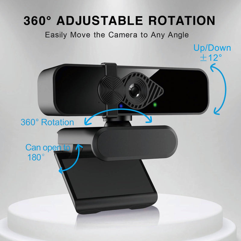 2K Ultra HD Webcam, Computer Camera, USB Webcam for PC Monitor Laptop Desktop - External Web Camera with Microphone, USB C adapter, Privacy Cover for Video Conferencing, Streaming & Online Learning 2K Webcam + USB C Adapter