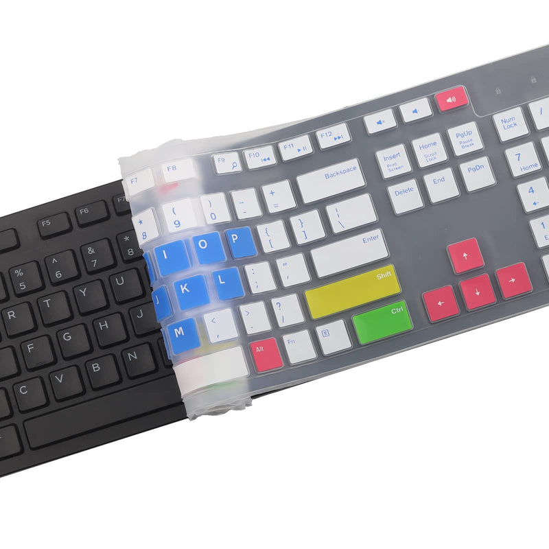 Keyboard Cover for Dell KM636/KB216/Dell Optiplex 5250 3050 3240 5460 7450 7050/Dell Inspiron 3475/3670/3477 Dell Inspiron 27 7000 7700 7790, Inspiron 24 5000 5400 5490 All-in-One Keyboard Cover-CB Candy Blue