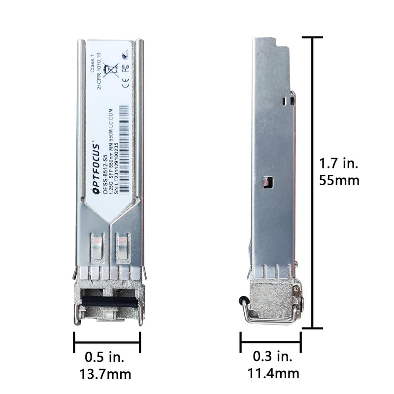 SFP Transceiver up to 550M SFP to LC Multi Mode 1.25G Fiber Transceiver Modular for Cisco, Ubiquiti, TP-Link, Huawei, Mikrotik, Netgear, and Supermicro Equipment 850nm DDM… LC 1.25Gb
