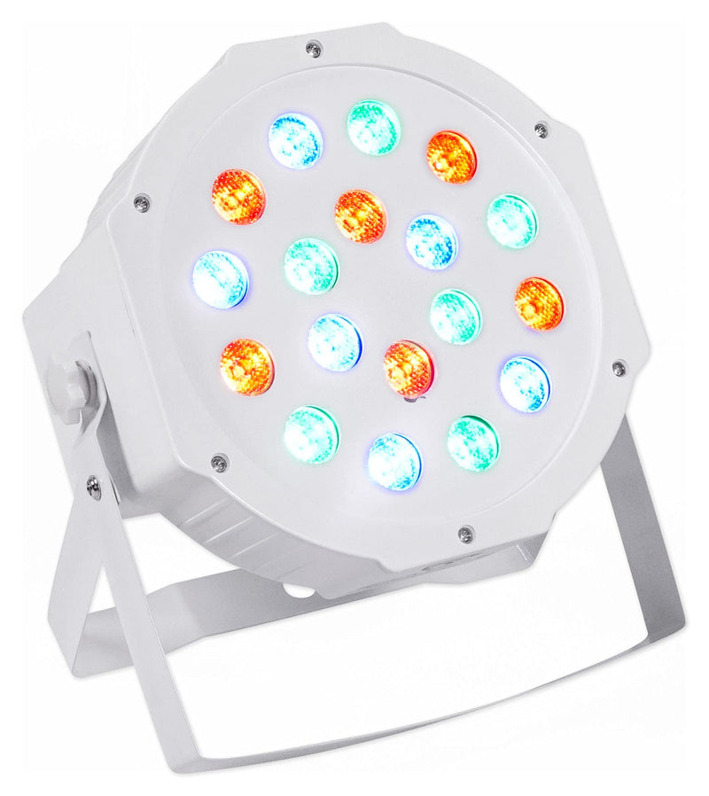 [AUSTRALIA] - Rockville RockPAR50 White Compact 24W LED RGB Par Can DJ/Club/Stage Wash Light, DMX Control, Daisy-Chain Power, Sound-Activated, for Parties, Weddings, and Live Performances 