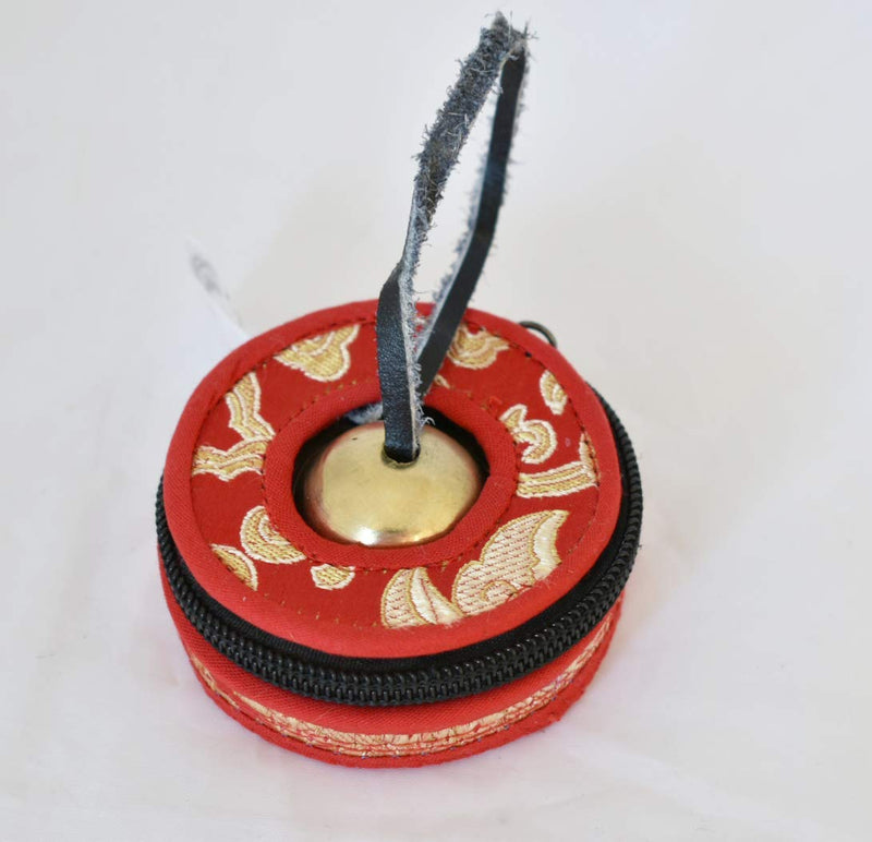 Tingsha/Tibetan Meditation Bell/Finger Cymbals with free Silk Case by Nepalese Handicraft Zone (Plain Golden) Plain Golden