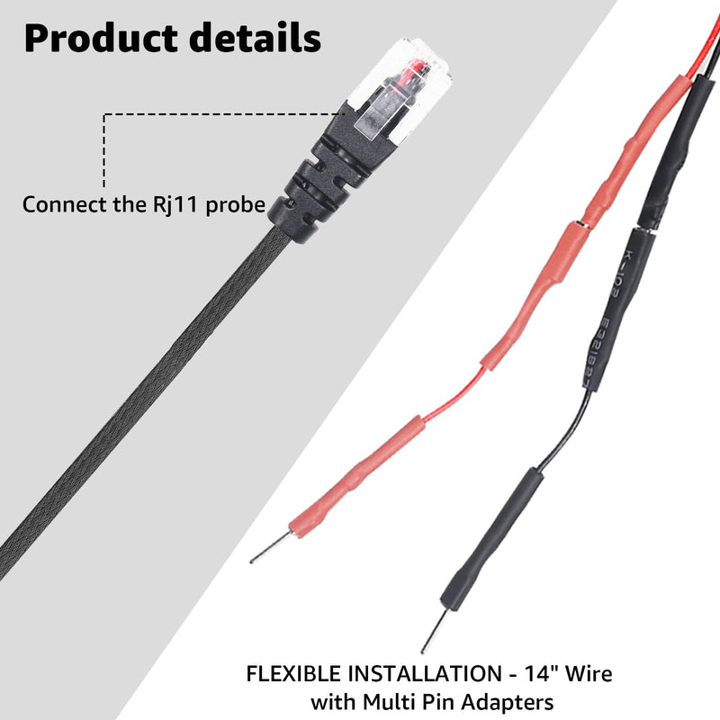 3PCS RJ11 Replacement Mirror Wire Power Cord for Uniden Radar Detectors，Fits R4 R3 R1 R7 R8 Model(3005201U) 3