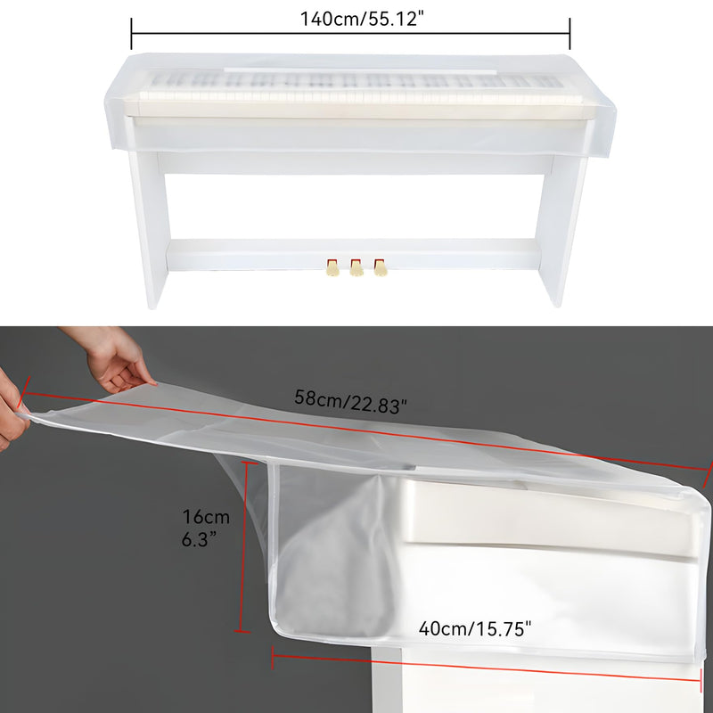 Klmnop Piano Keyboard Dust Cover for 88 Keys, Waterproof Transparent Piano Covers for Protection of Electric/Digital Piano(Clear) Clear