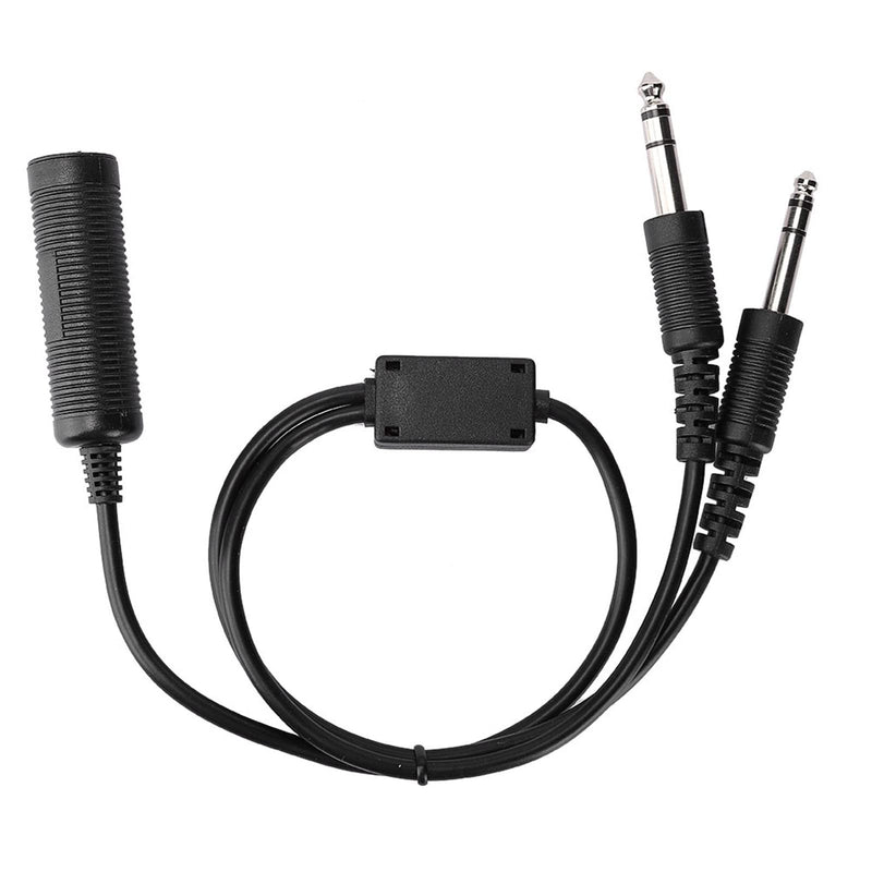 Mugast U 174 Headset Adapter,Portable Headphone Adapter Cable for Helicopter to General Aviation Dual Plugs -