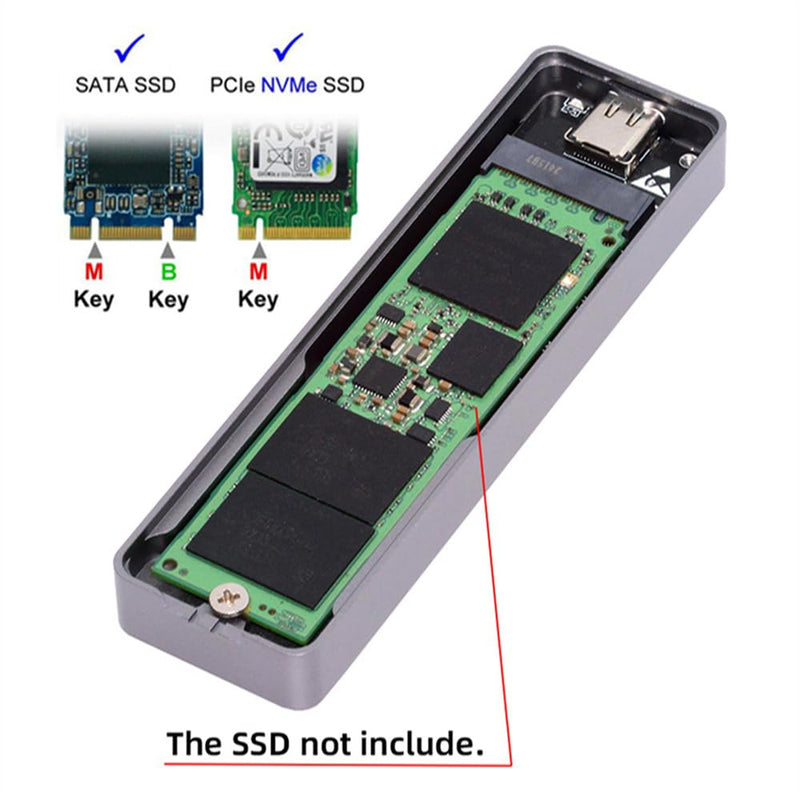 Cablecc 20Gbps USB4 Type-C USB3.2 to M.2 NVME M-Key NGFF SATA SSD PCBA Enclosure 2280/2242/2230mm Adapter RTL9220 Chipset 20Gbps(22x80mm)
