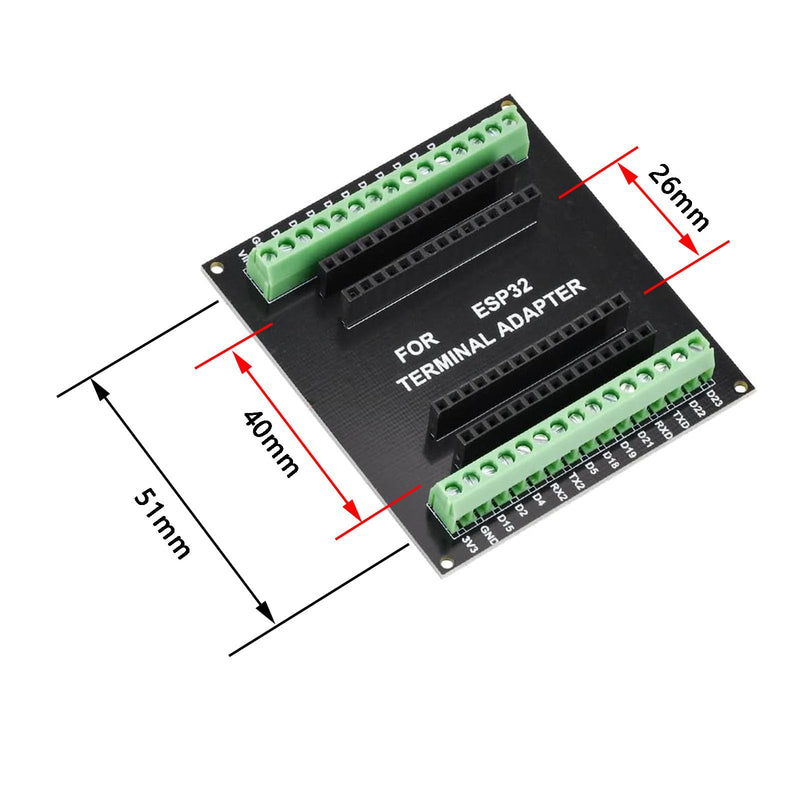 ESP32 Breakout Board for 30 Pin, ESP32 Development Board 2.4 GHz Dual Core WLAN WiFi + Bluetooth 2-in-1 Microcontroller ESP-WROOM-32 Chip for Arduino Pack of 4
