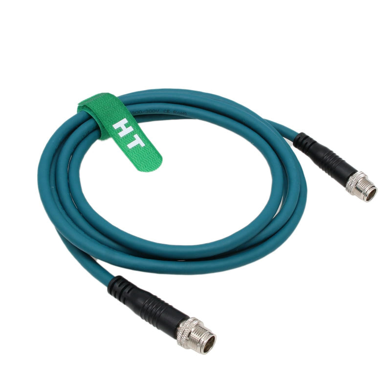 M12 8 Pin X-Coded to 8 Pole X-Coding Gigabit Ethernet Cat7e Cable for Cognex Industrial Sensor Camera High Speed Shielded 8m