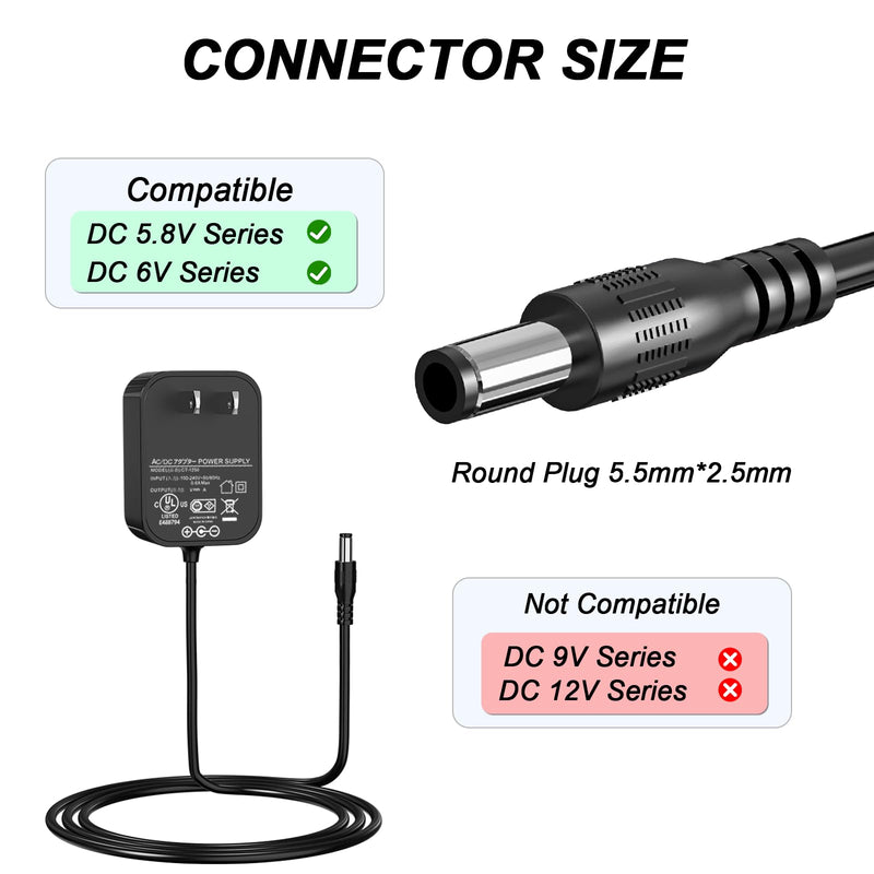 [AUSTRALIA] - VHBW Karaoke Charger Replacement for Singing Machine SML-385 SML385 SML385W SML385BTW SML385BTBK SML385UBK IN-385W SML625BTBK CD G Player BT Karaoke GKYPS0200058US1 5.8V Power Adapter 