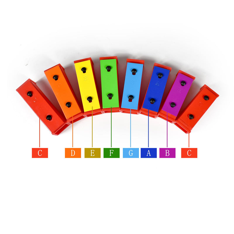 ENNBOM 8 Notes Chromatic Xylophone Glockenspiel Resonator Bells with Yellow Case