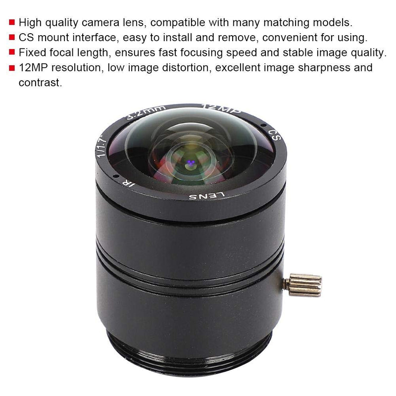 [AUSTRALIA] - 3.2mm 12MP F1.2 HD CCTV Lens, 3.2mm 12MP F1.2 Professional CS Mount Security Surveillance Camera Fixed Length Lens for CCTV Camera Lens 
