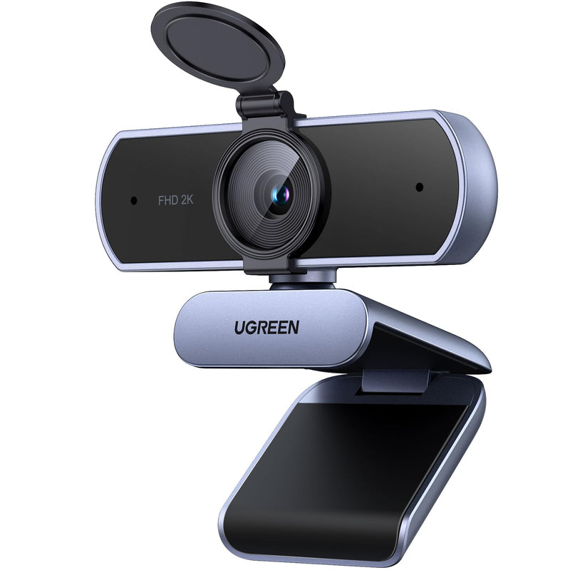UGREEN 2K Webcam for PC Ultra HD 1080P Computer Webcam with Microphone | PC Camera with Privacy Cover, USB Web Camera for Streaming, Conference, Video Calling, Zoom,Teams, FaceTime Grey