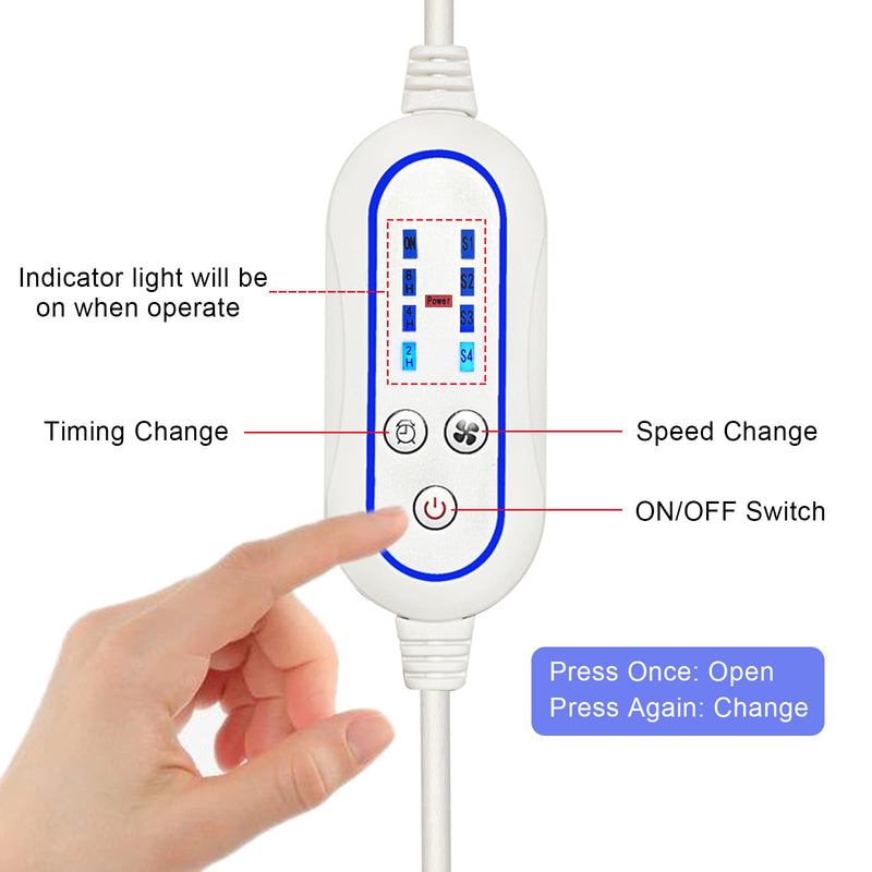Portable Ceiling Fan USB Powered Canopy Fan with Speed Timer switch, Quiet Small DC USB Ceiling Fan Hanging Fan with 6 Blades for Camping Cruise RV Tent Gazebo Bed Dormitory Home Room