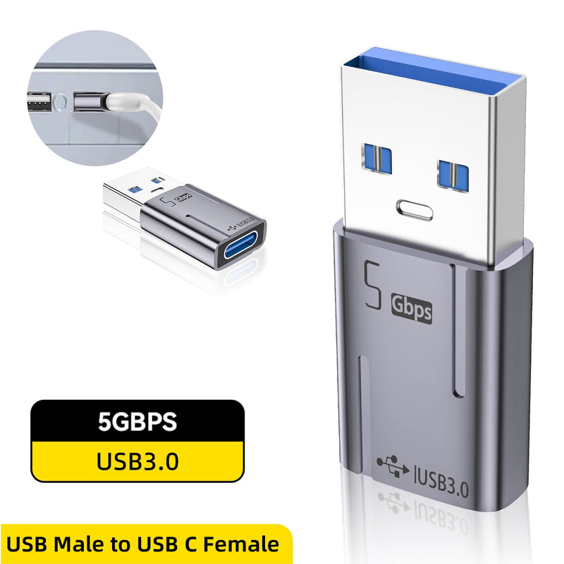 AreMe Micro USB to USB C Adapter, USB 3.0 to USB C Converter (Grey, 8 Pack) | Type C Connector, Male to Female and Female to Male