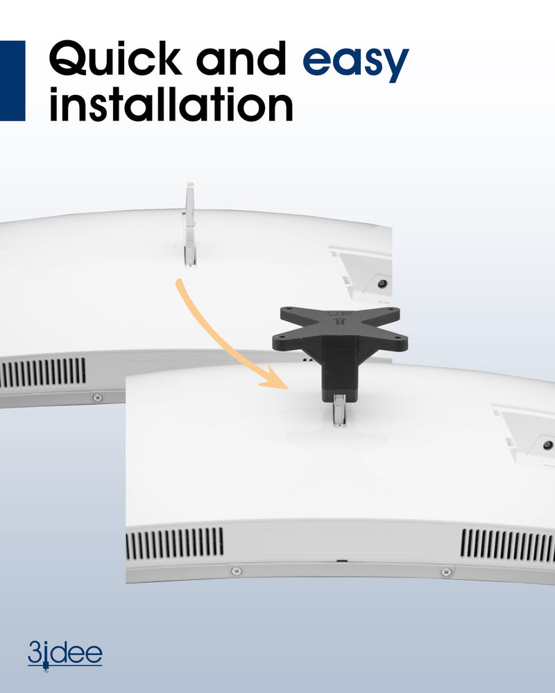 3IDEE VESA Mount Adapter for Samsung Curved QLED Monitor CJ79, CF79 (C34J791, LC34J791, C34F791 and More) - Samsung Monitor Mount Adapter 75x75 mm - for Monitors Without VESA Connection