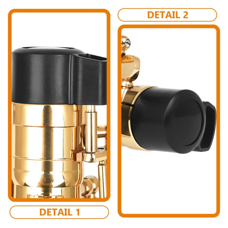 Sax End Plug Alto Saxophone Abs Black Plug Anti-key Bump Cap Replacement for Saxophone End Cap for Saxophone Sax End Cover Bent Neck Black Protector Saxophone End Plug