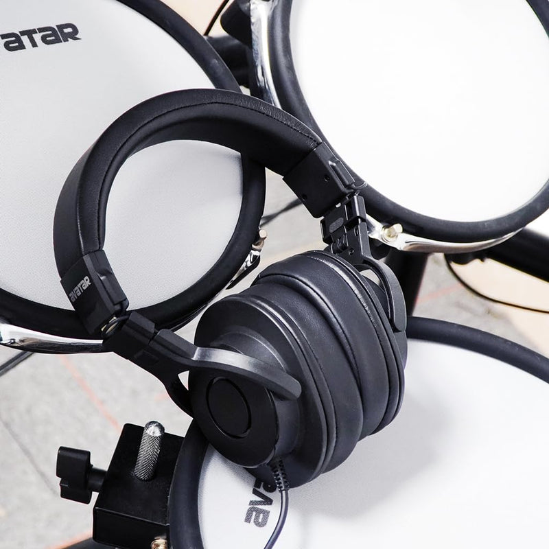 DMH10 Over-Ear Studio Monitor Headphones for Recording Electric Drum Headphone for Drummers, with Deep Bass, Noise Isolation, 3.5mm Jack 1/4" Adapter, 3m Long Cable