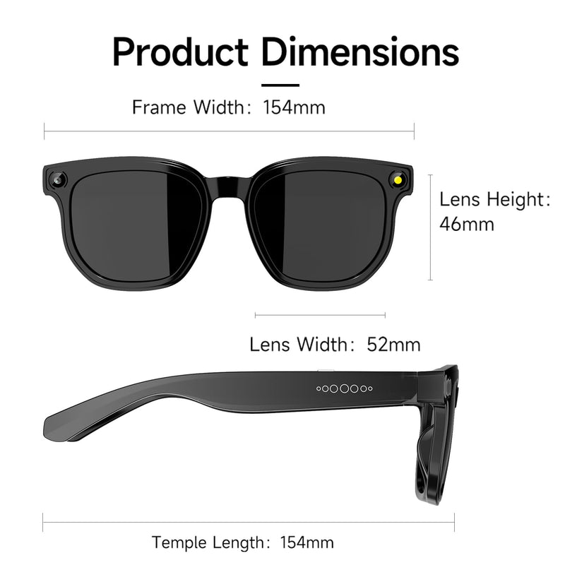 Ithywat AI Translation Glasses 30+ Languages Real-Time 8MP Camera 16GB | HD Stabilized Camera. Dual-core WiFi+BT5.3. AI Voice Assistant and Object Recognition.