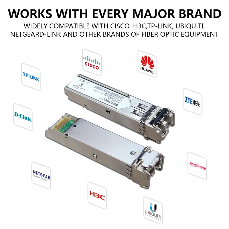 SFP Transceiver up to 550M SFP to LC Multi Mode 1.25G Fiber Transceiver Modular for Cisco, Ubiquiti, TP-Link, Huawei, Mikrotik, Netgear, and Supermicro Equipment 850nm DDM… LC 1.25Gb
