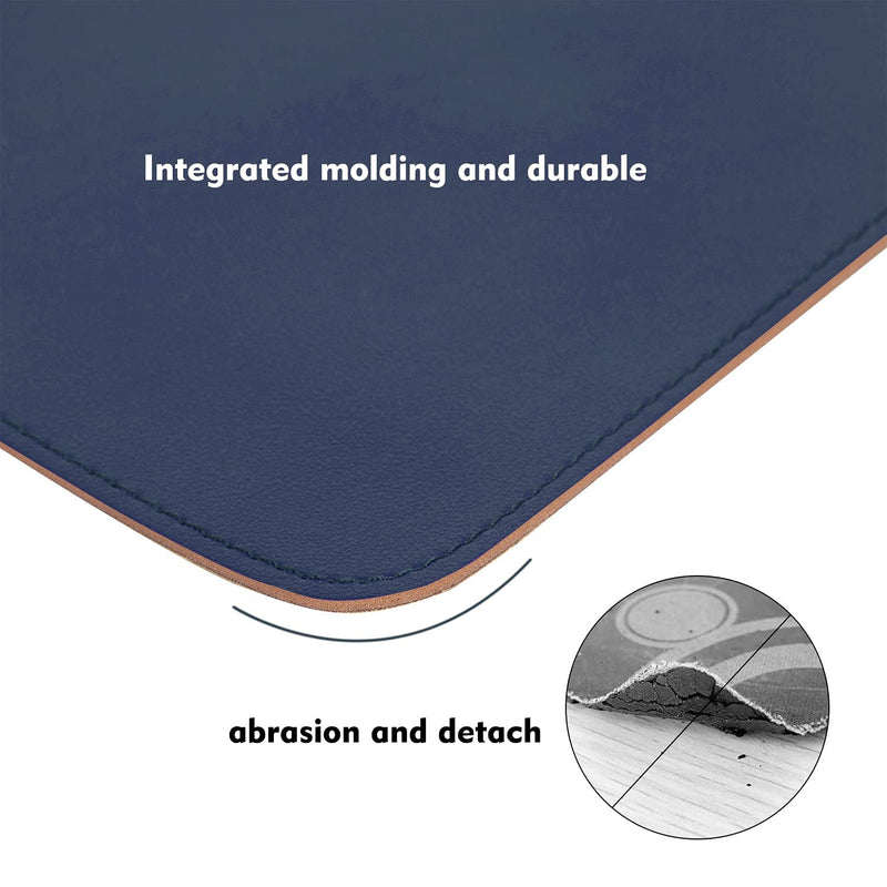 Leather Mouse Pad,Wood Mouse Pad,Double Side Mouse Pad,Stitched Edges,Waterproof Computer Mouse Pads for Laptop,Office & Home,1 Pack,8inch11inch,EAGZFFI (Blue) BLUE