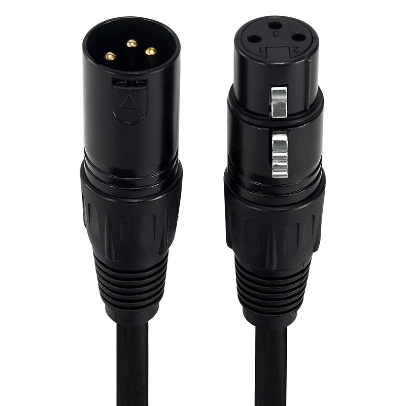 MFL. 50 ft Flexible DMX Cable 22AWG 3 Pin Signal (XLR Compatible) Male to Female Wire for Stage Lighting DJ Lights, 110 Ohms Impedance, Black, Pack of 1
