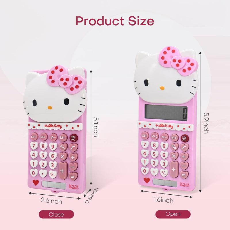 Cute Calculators, 8 Digit with LCD Display for Teachers Student Basic Office, Kids Calculator, Calculator for School, Mini Calculator, Cartoon Calculator, Handheld Calculator 5.9×2.6 inch Pink FG-Pink