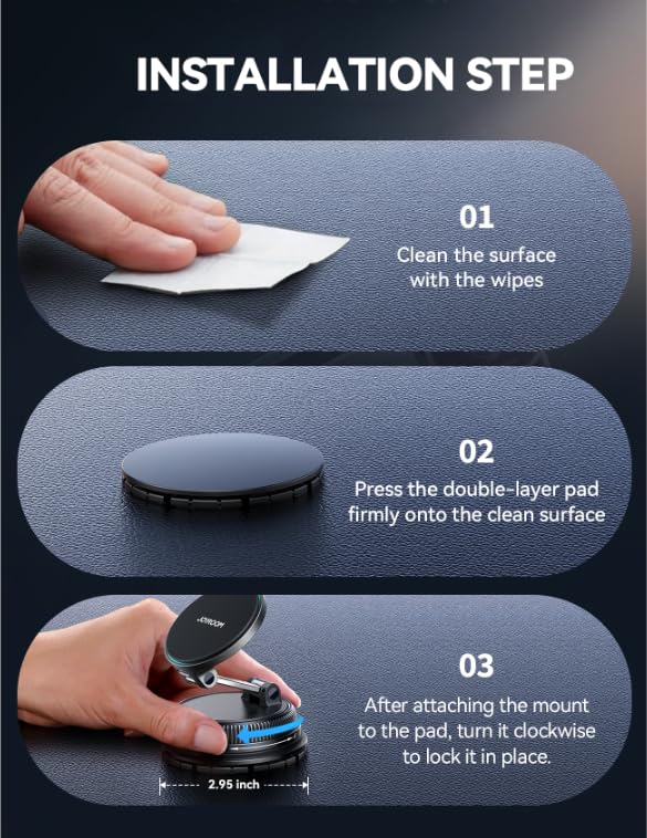 JOYROOM 15W Magsafe Car Mount Charger, iPhone Faster Charging Wireless Car Charger, 80+LBS Strong Suction Magnetic Phone Holder for Car, Stable Metal Support Arm for iPhone 17 Pro Max 16 15 14 13 | 80+LBS Strong Suction Magnetic Phone Holder for Car, S...