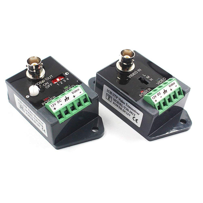 Long Distance Active Video Balun 1 Channel Utp Video Transceiver for CCTV Compatible with All Ahd/Cvi/Tvi/Cvbs Effective Distance 1800M