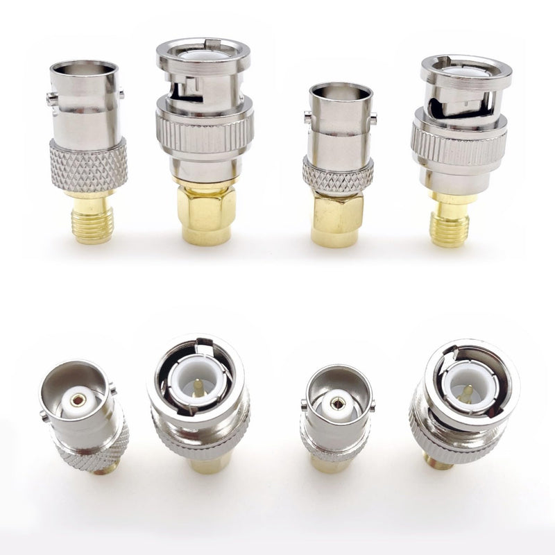 JZK Set of 4 High Frequency Coaxial Male SMA Male Female to BNC Adapter BNC Male Female to SMA Male