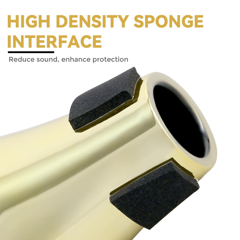 ROWELL Trombone Mute ABS Trombone Mutes Silencer Lightweight Gold Trombone Mute Trombone Mutes with High Density Sponge Interface,Mute for Teaching and Learning Trombone