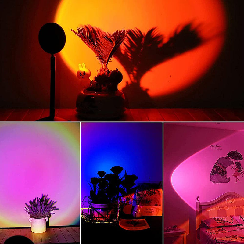 Sunset Lamp, Sunset Projection Lamp YouOKLight Sunset Projector Light 16 Colors Brightness Adjustable with Remote Control USB Charging Projection Night Light for Photography Party Home Living Room Rgb, Remote Control