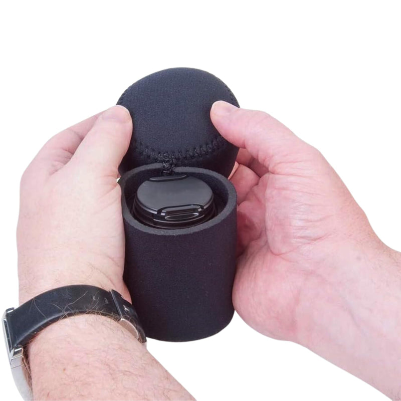 [AUSTRALIA] - OP/TECH USA Fold-Over Neoprene Lens Pouch – Camera Lens Case for safe Lens Cover storage, Great for Photography & outdoor shoot, Keeps your Lens secure with No-Lose Lid-253 (Black) - Made in USA 253 
