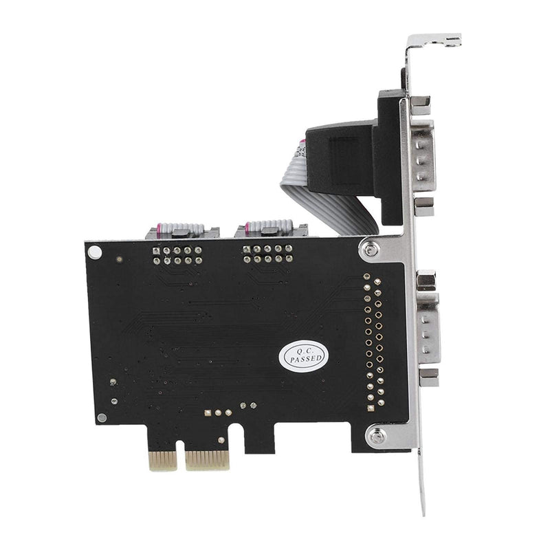 PCI-E to RS232 2-Port Serial Port Converter Adapter, Dual Serial RS-232 PCIe Card Low Bracket with 16C550 UART, RS232 PCIe X1 Card for Desktop