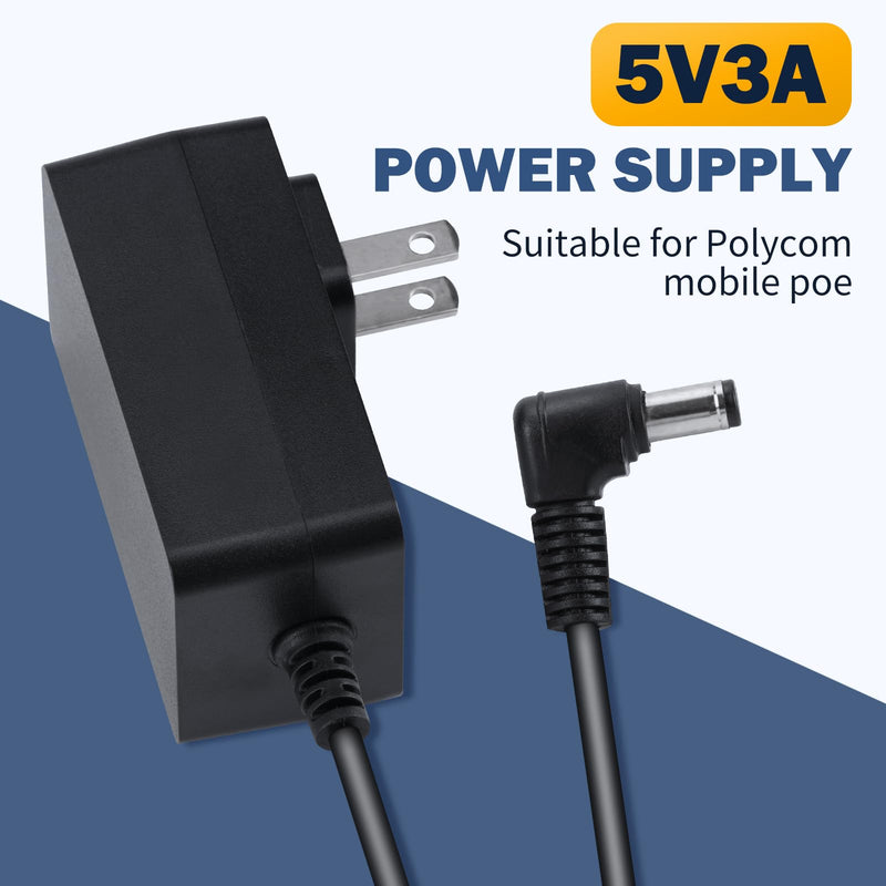 for Polycom Power Cord is Applicable to Polycom VVX 150, 250, 350, 450, 2200-48872-001 and 1465-48871-001, and is Compatible with Polycom VVX Power Adapter.