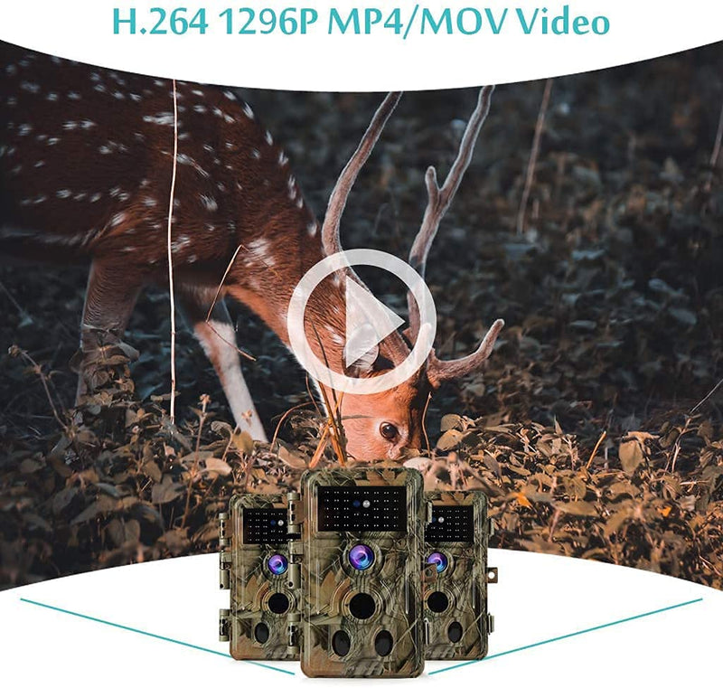 BLAZEVIDEO 32MP 1296P Game & Trail Camera 90ft Night Vision Motion Activated Waterproof Farm & Ranch Field Camera for Outdoor Deer Hunting Tracking & Backyard Surveillance Red-1