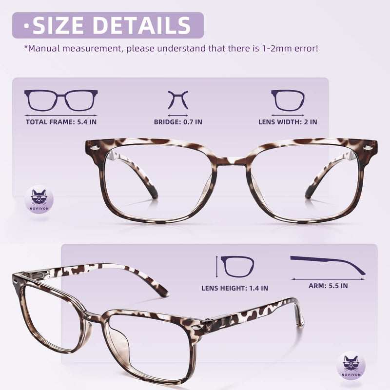 [AUSTRALIA] - NOVIVON 6 Pack Reading Glasses Blue Light Blocking for Women Men, Lightweight Anti Eyestrain/Glare Computer Readers… 6 Pack Mix 2.0 x 
