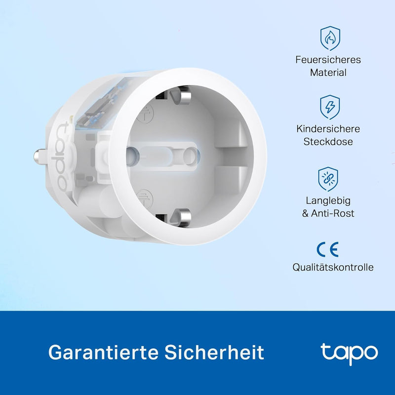 Tapo Nano Smart WiFi Socket Tapo P115 with Energy Consumption Control, Smart Home Alexa Socket, Works with Alexa, Google Home, Voice Control, Remote Access, No Hub Required (Pack of 4) 4er pack
