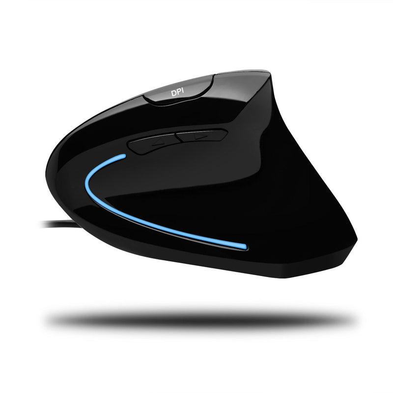 Adesso iMouseE1 - Vertical Ergonomic Illuminated Optical 6-Button USB Mouse - Right Hand Orientation, Black