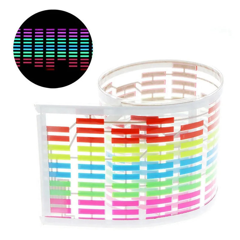 keeda Sound Music Activate Sensor Car Auto Sticker LED Light Equalizer Glow LED Light Audio Voice Rhythm Lamp (Multicolor, 90x25 cm) Multicolor